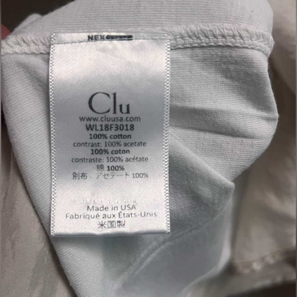 CLU Women’s White Short Sleeve T-Shirt with Ruffle Asymmetrical Hem -Size Medium - Picture 7 of 9